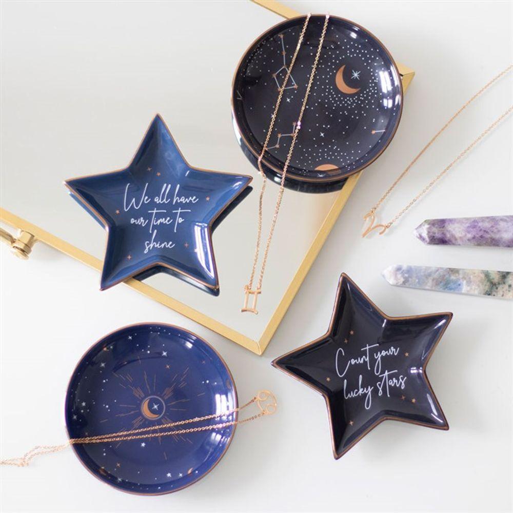 10.5cm Ceramic Purple Star Sign Trinket Dish - Pixica
