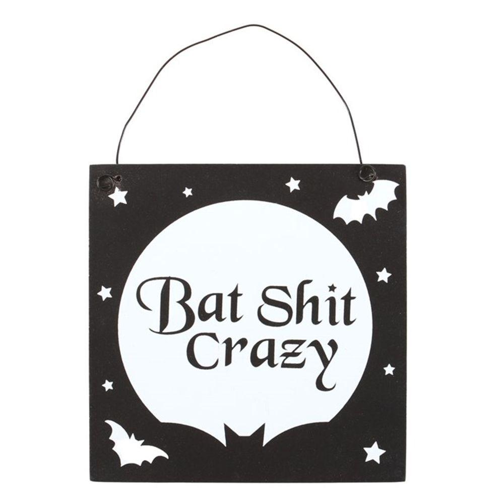 10cm Bat Shit Crazy Hanging Sign - Pixica