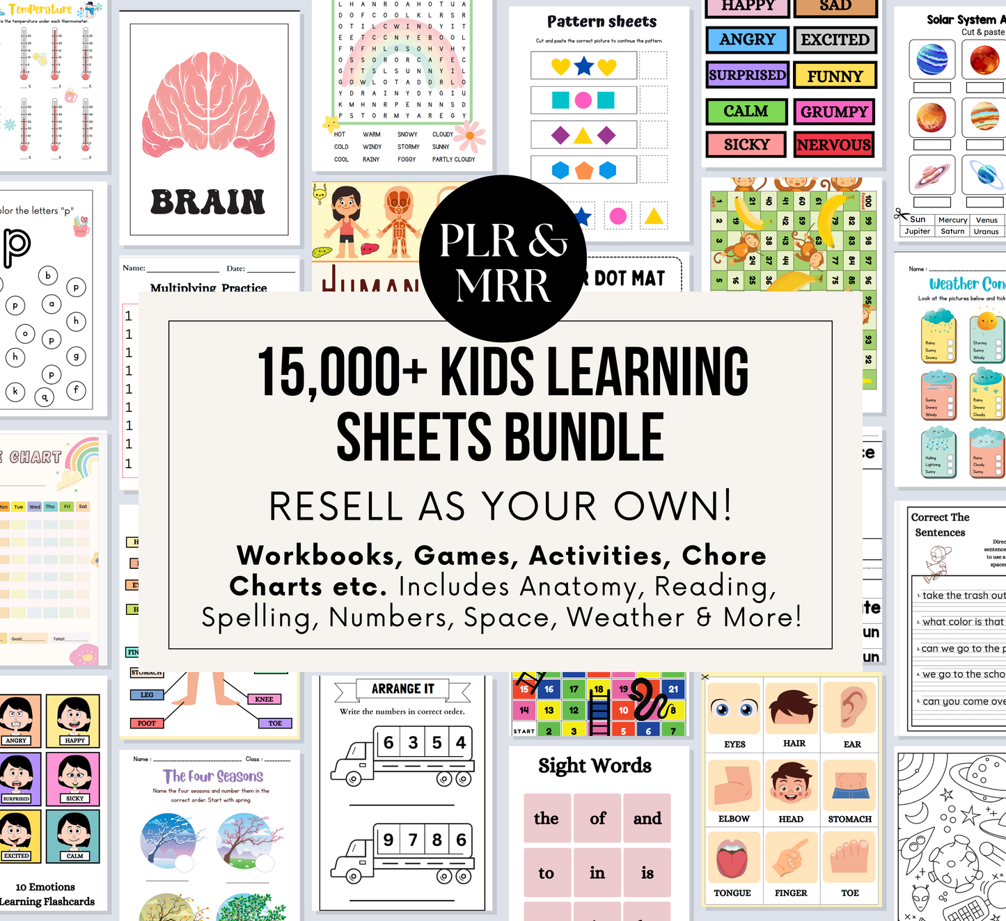 PLR/MRR 15,000+ Preschool Educational Resources