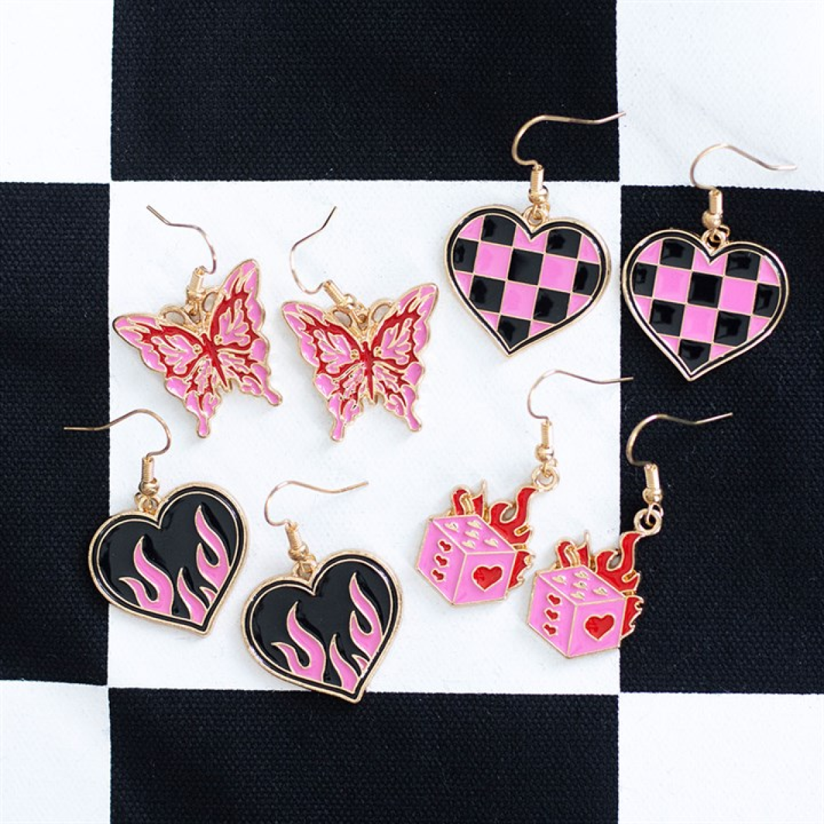 Burning Dice Earrings
