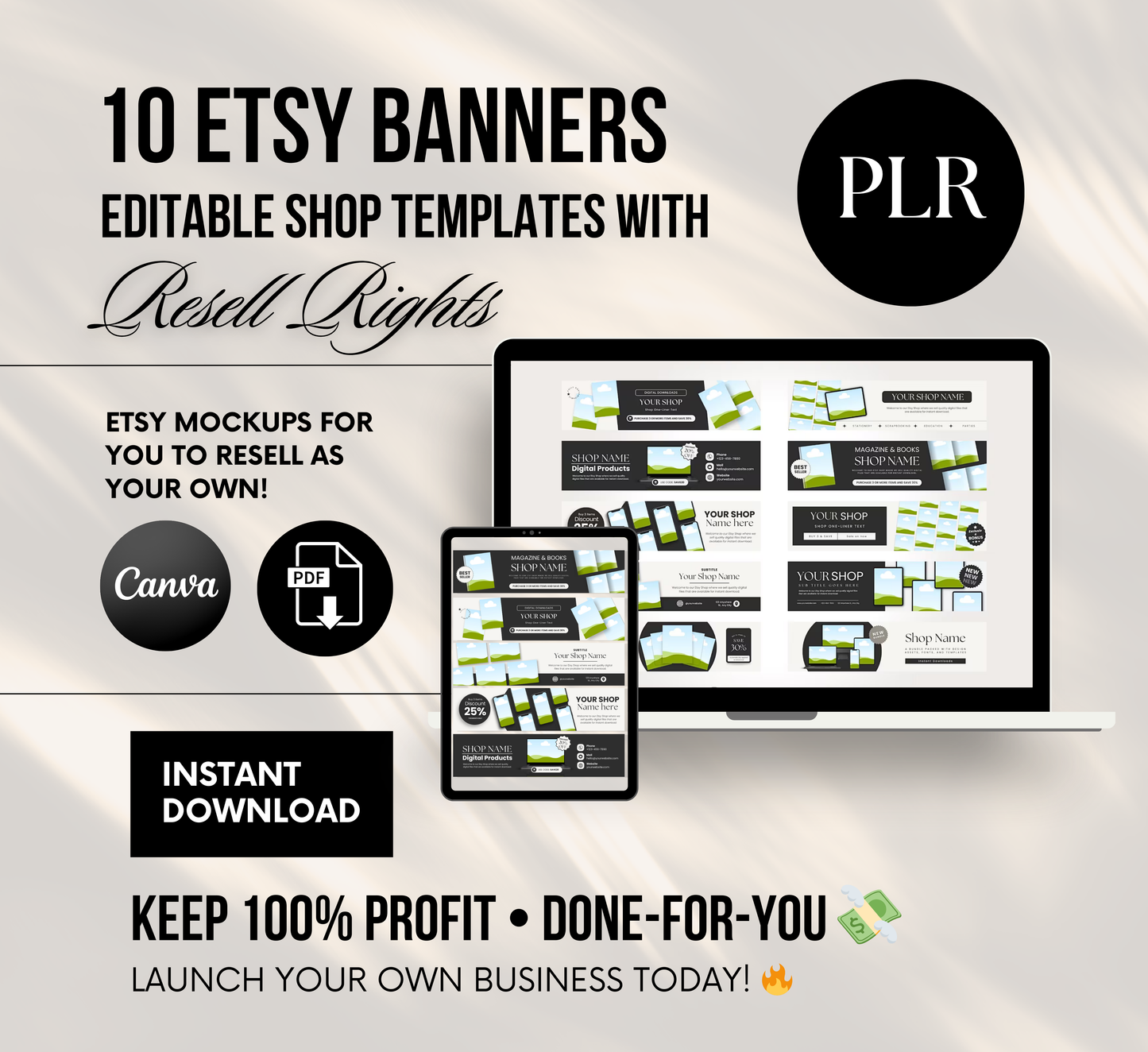 PLR 10 Etsy Shop Banner Covers