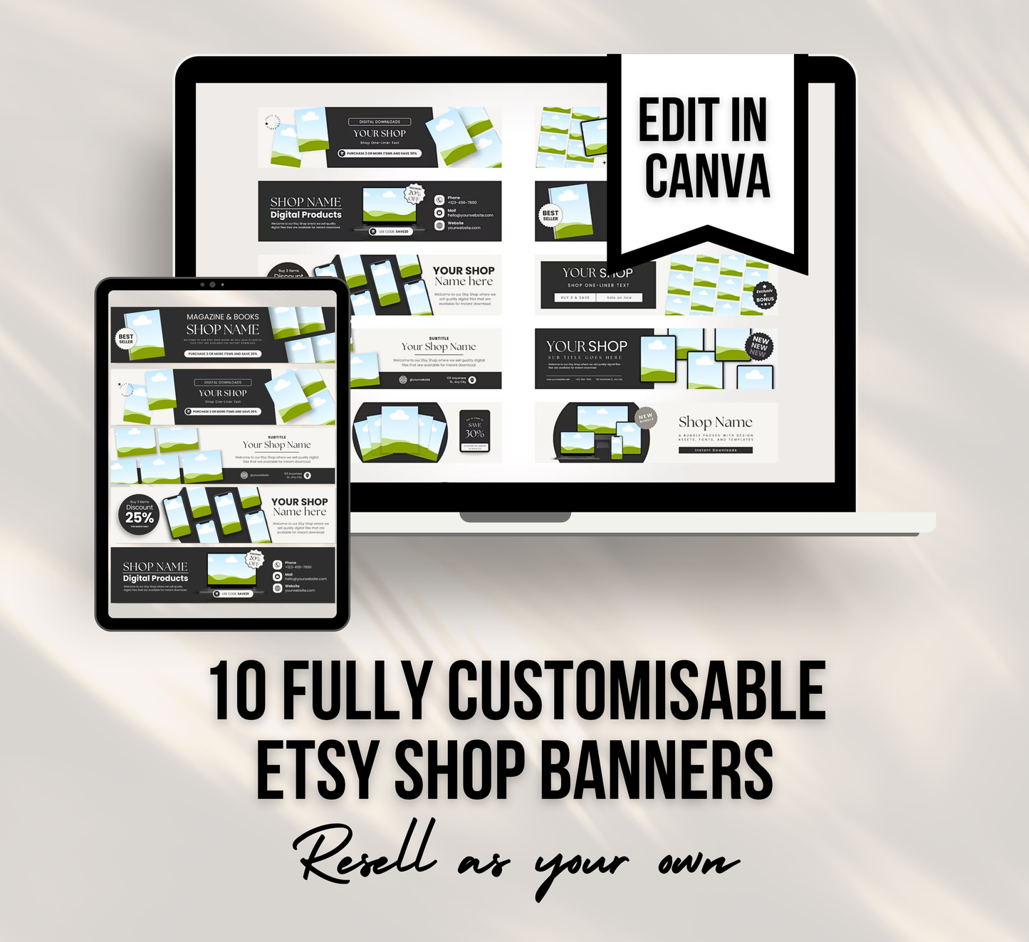 PLR 10 Etsy Shop Banner Covers