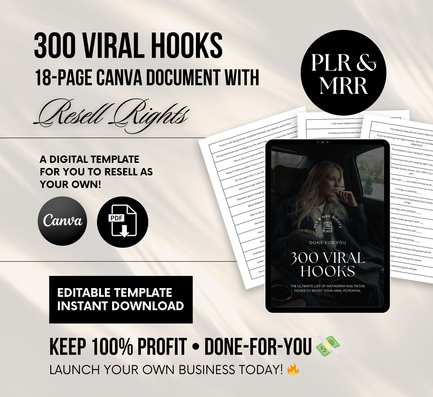 PLR/MRR 300 Viral Hooks For Social Media