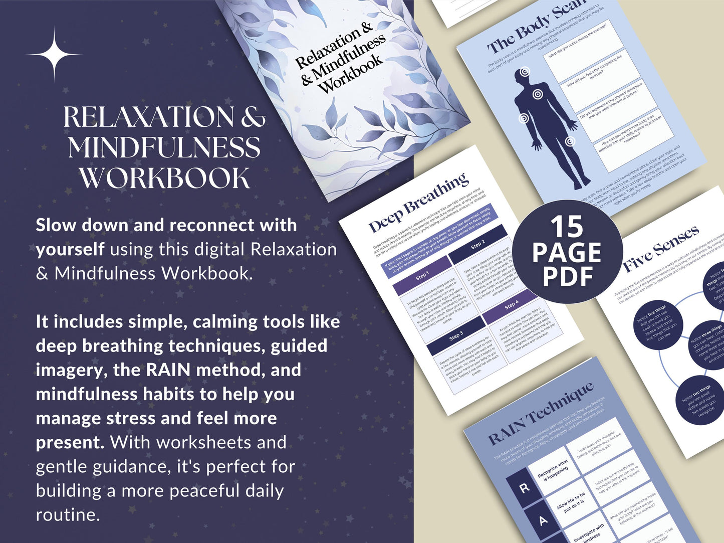 MRR Resell Digital Relaxation & Mindfulness Workbook