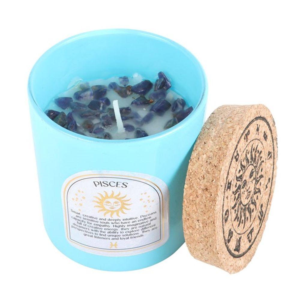 Small Pisces Gardenia Gemstone Zodiac Candle