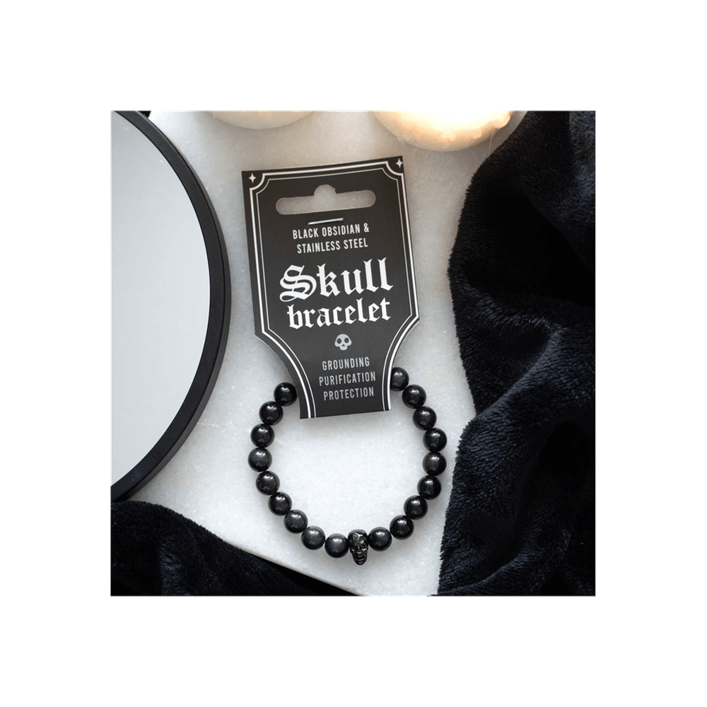 Black Obsidian Skull Bracelet