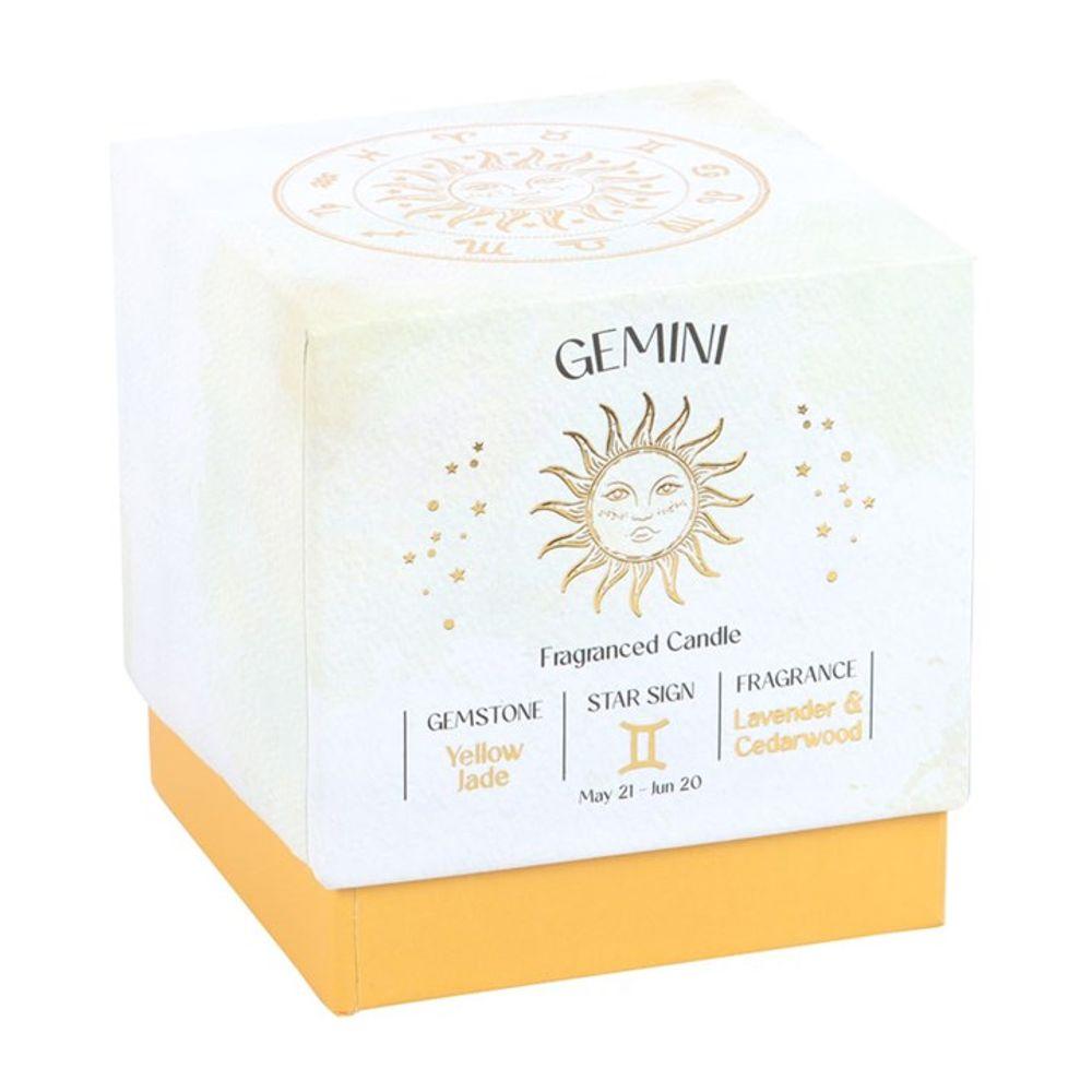 Small Gemini Lavender & Cedarwood Gemstone Zodiac Candle