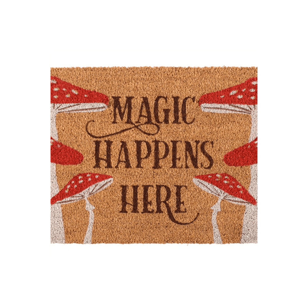 Natural Magic Happens Here Mushroom Doormat