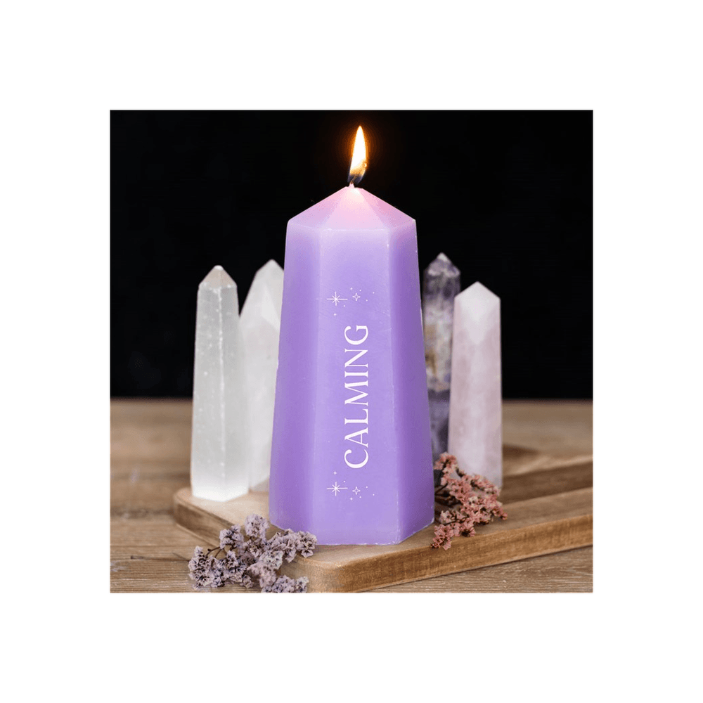 Calming Crystal Candle with Rough Amethyst