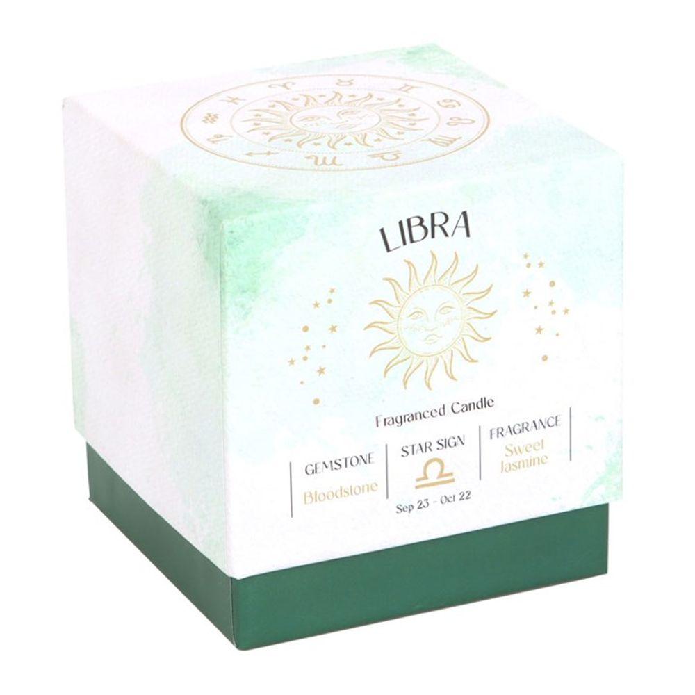 Small Libra Sweet Jasmine Gemstone Zodiac Candle