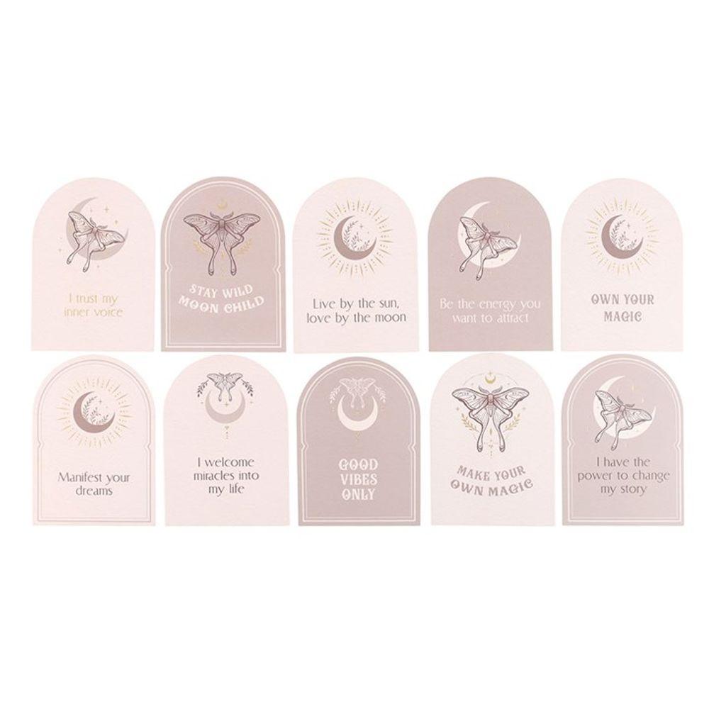 Luna Moth Affirmation Cards with Wooden Stand