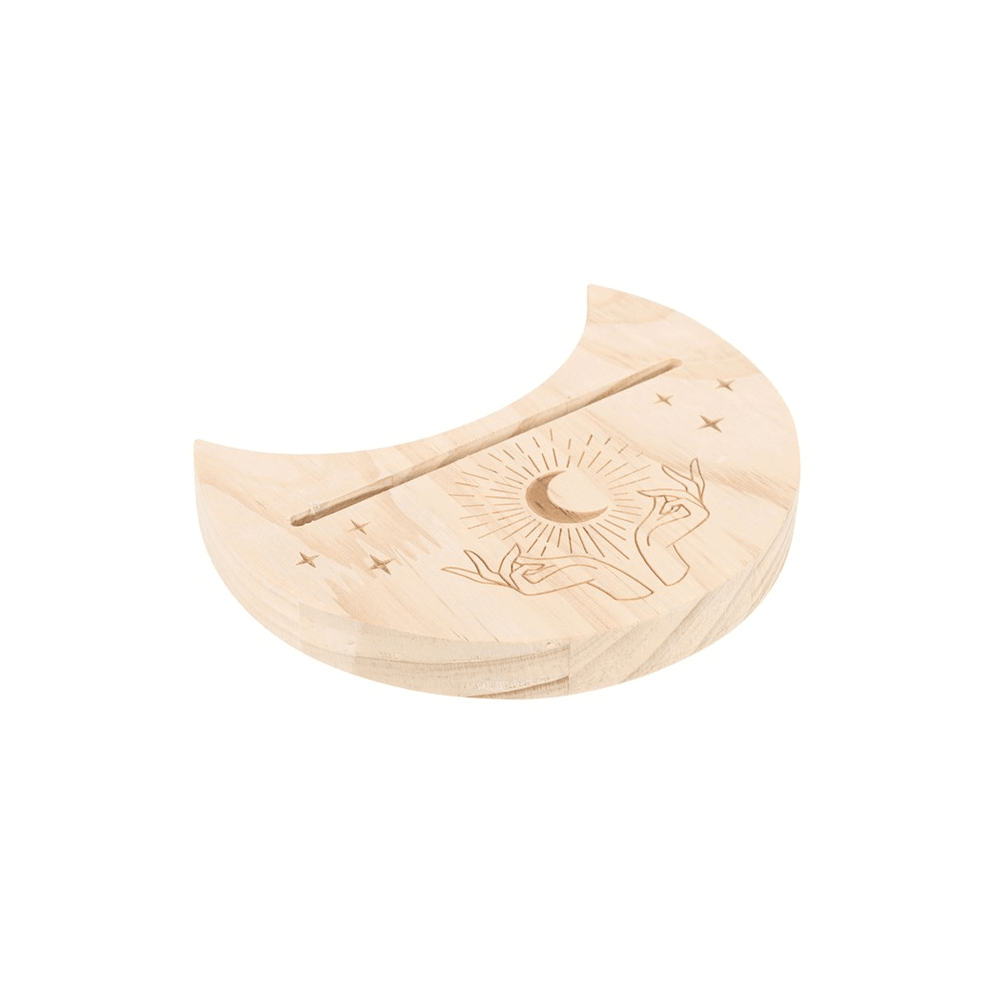 Natural Mystical Hands Crescent Moon Card Stand