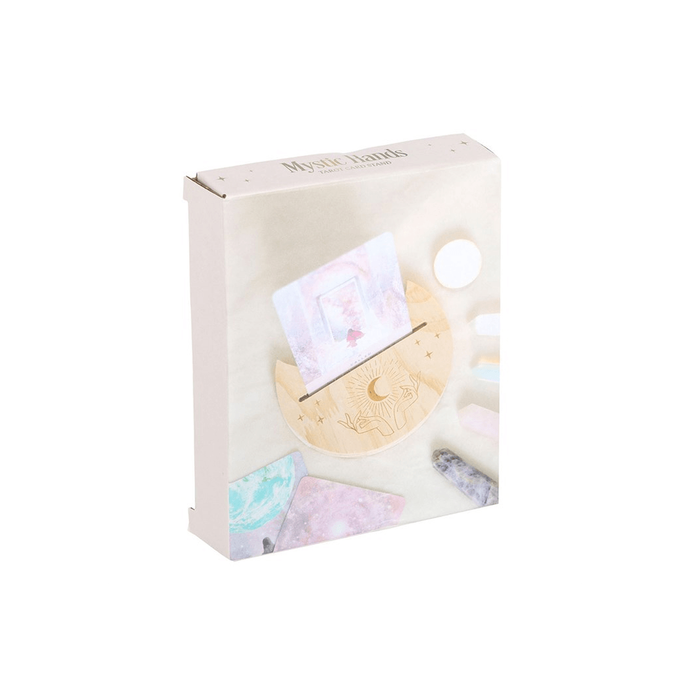 Natural Mystical Hands Crescent Moon Card Stand