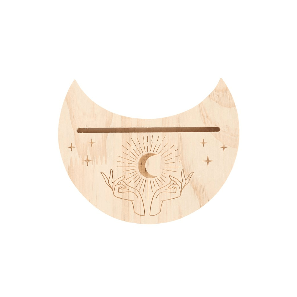 Natural Mystical Hands Crescent Moon Card Stand