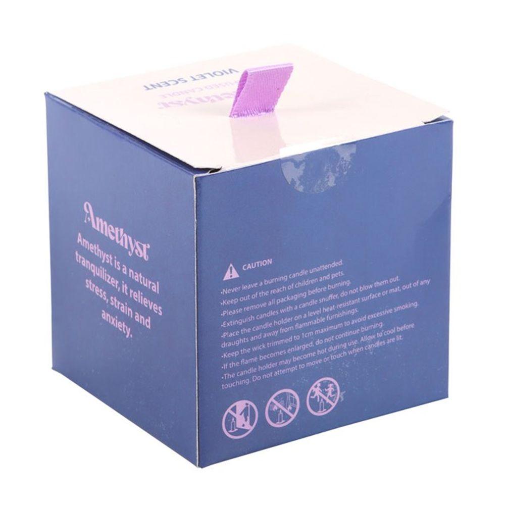 Small Moon Amethyst Crystal Chip Candle