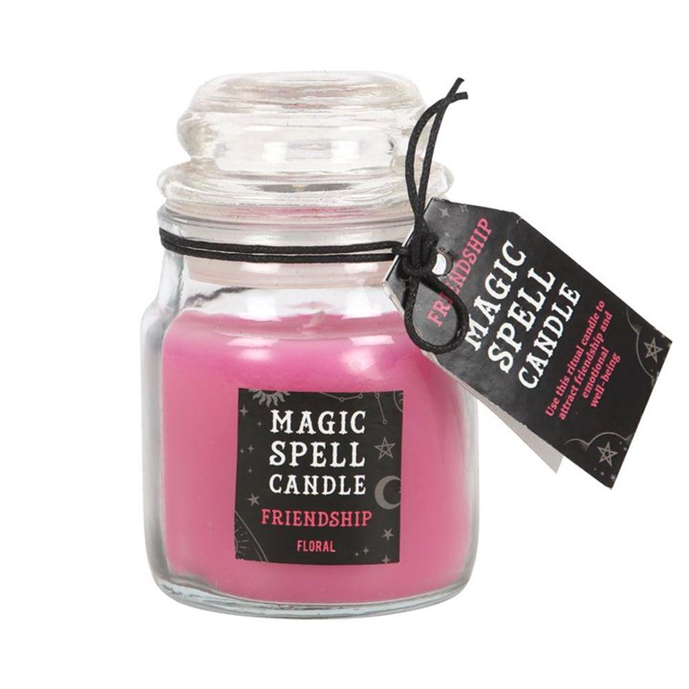 Small Floral 'Friendship' Spell Candle Jar