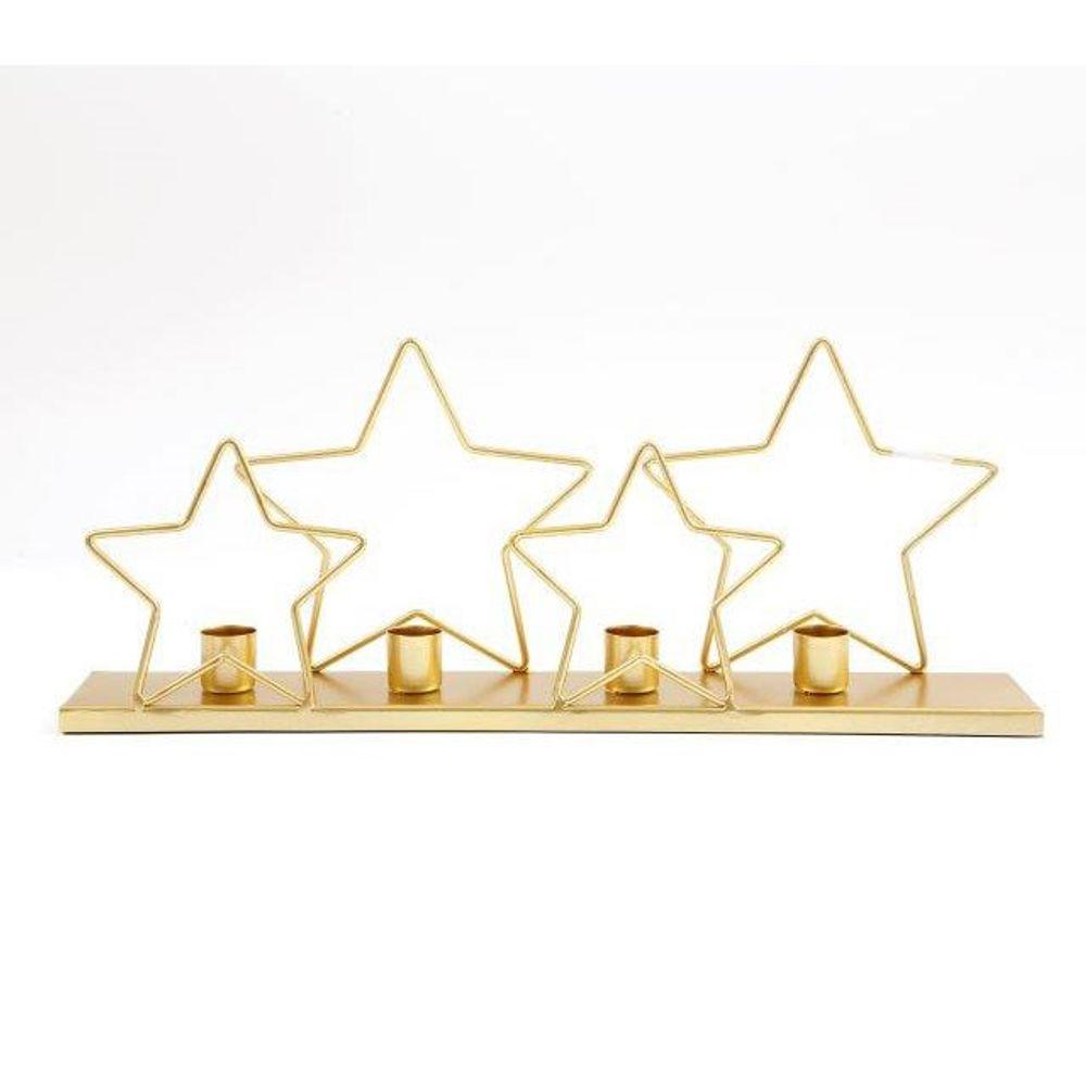 39cm Gold Star Candle Holder