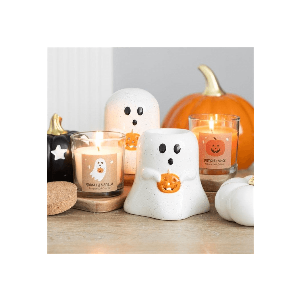 Ghost Shaped Oil Burner with Pumpkin