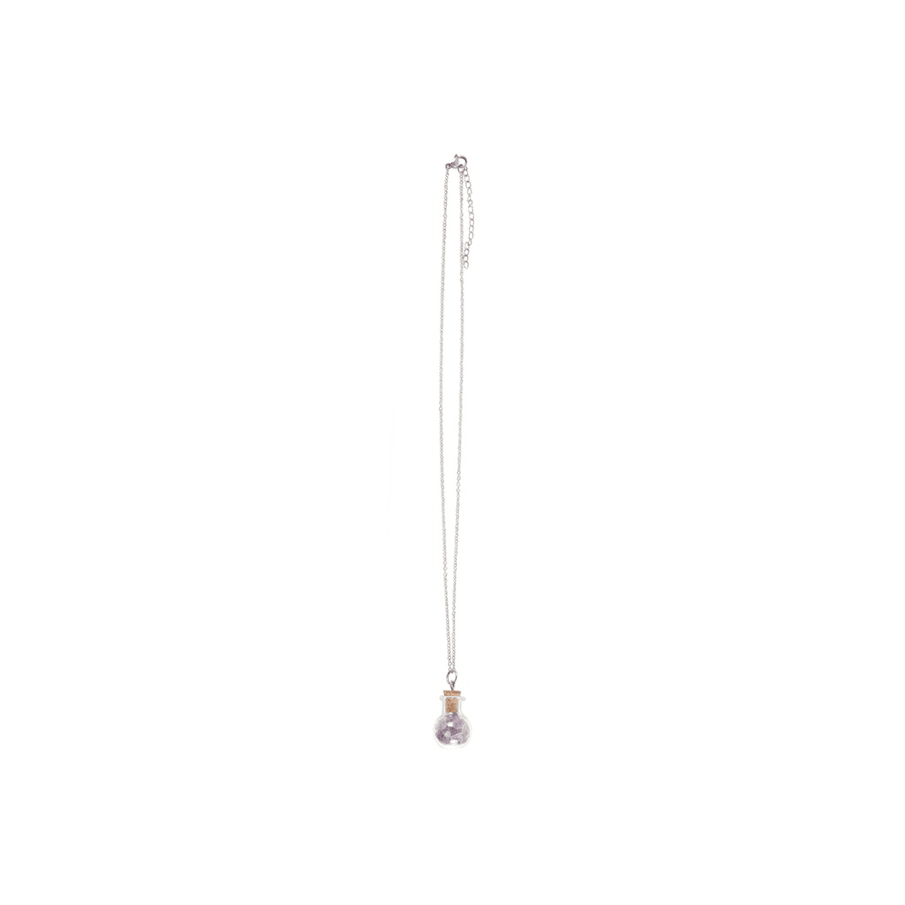 Calming Amethyst Crystal Chip Potion Bottle Necklace
