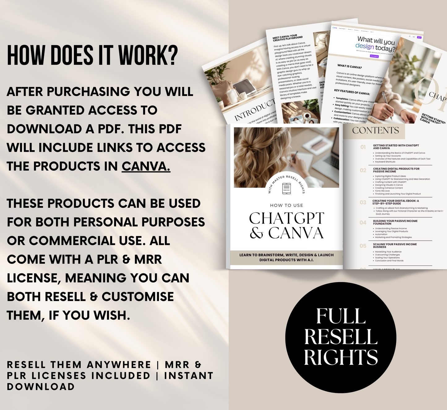 PLR/MRR ChatGPT & Canva Guide | Learn ChatGPT