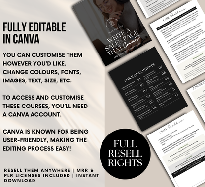 PLR/MRR Write A Sales Page That Converts Ebook & Workbook