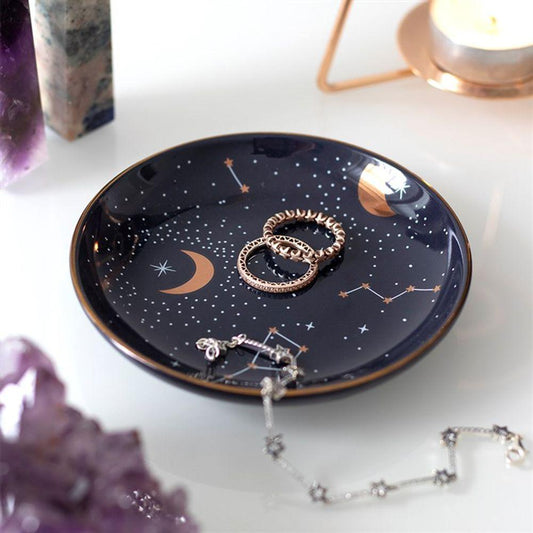 10.5cm Ceramic Purple Star Sign Trinket Dish - Pixica