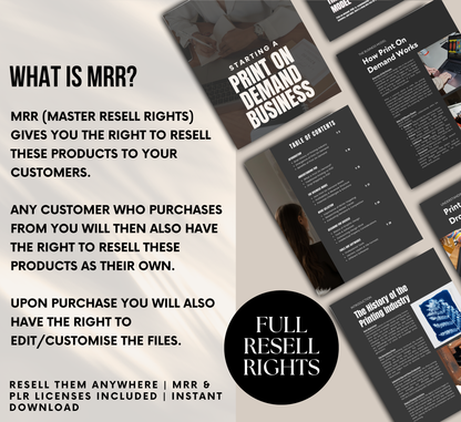 PLR/MRR Starting A Print On Demand Business Guide