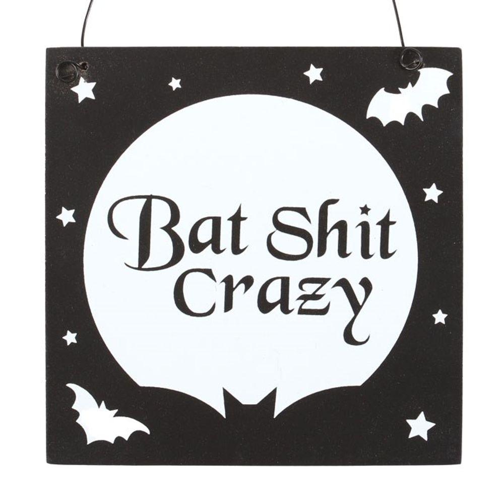 10cm Bat Shit Crazy Hanging Sign - Pixica
