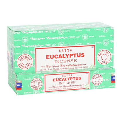 12 Packs Eucalyptus Incense Sticks by Satya - Pixica