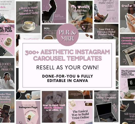 PLR/MRR 300+ Aesthetic Instagram Templates