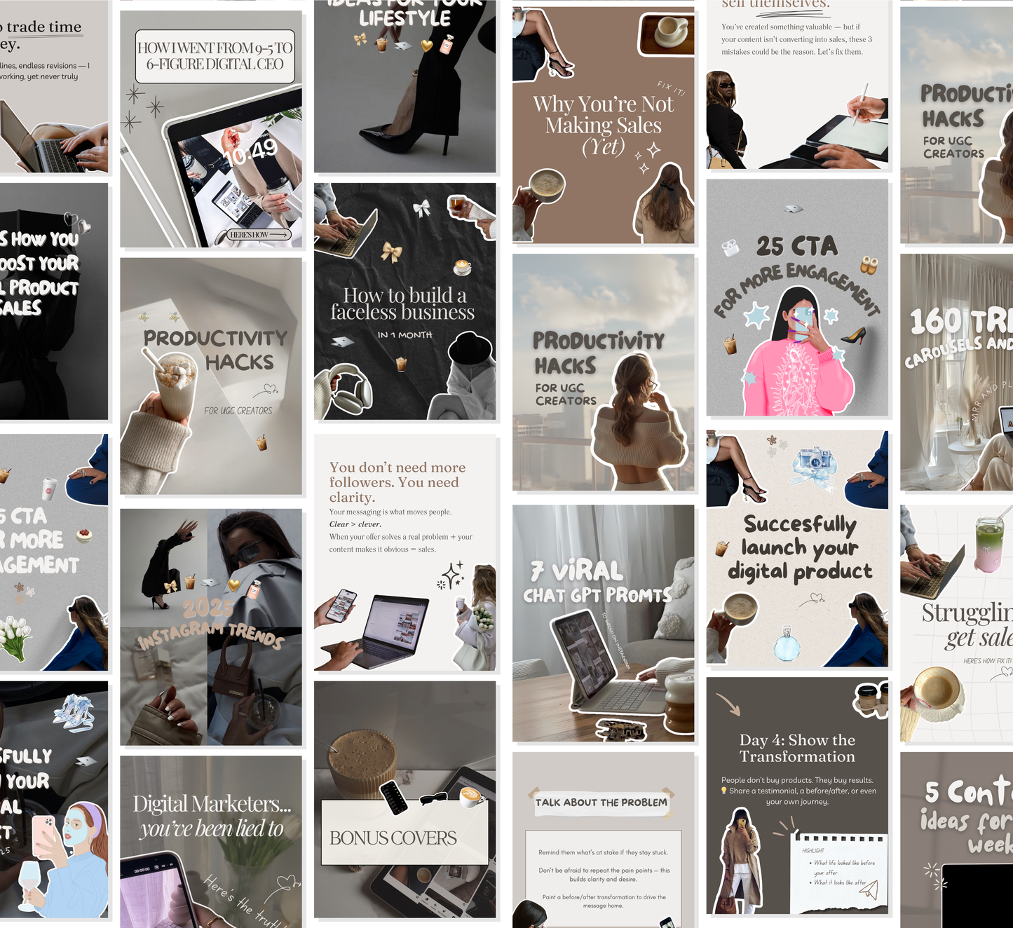 PLR/MRR 300+ Instagram Carousel Templates