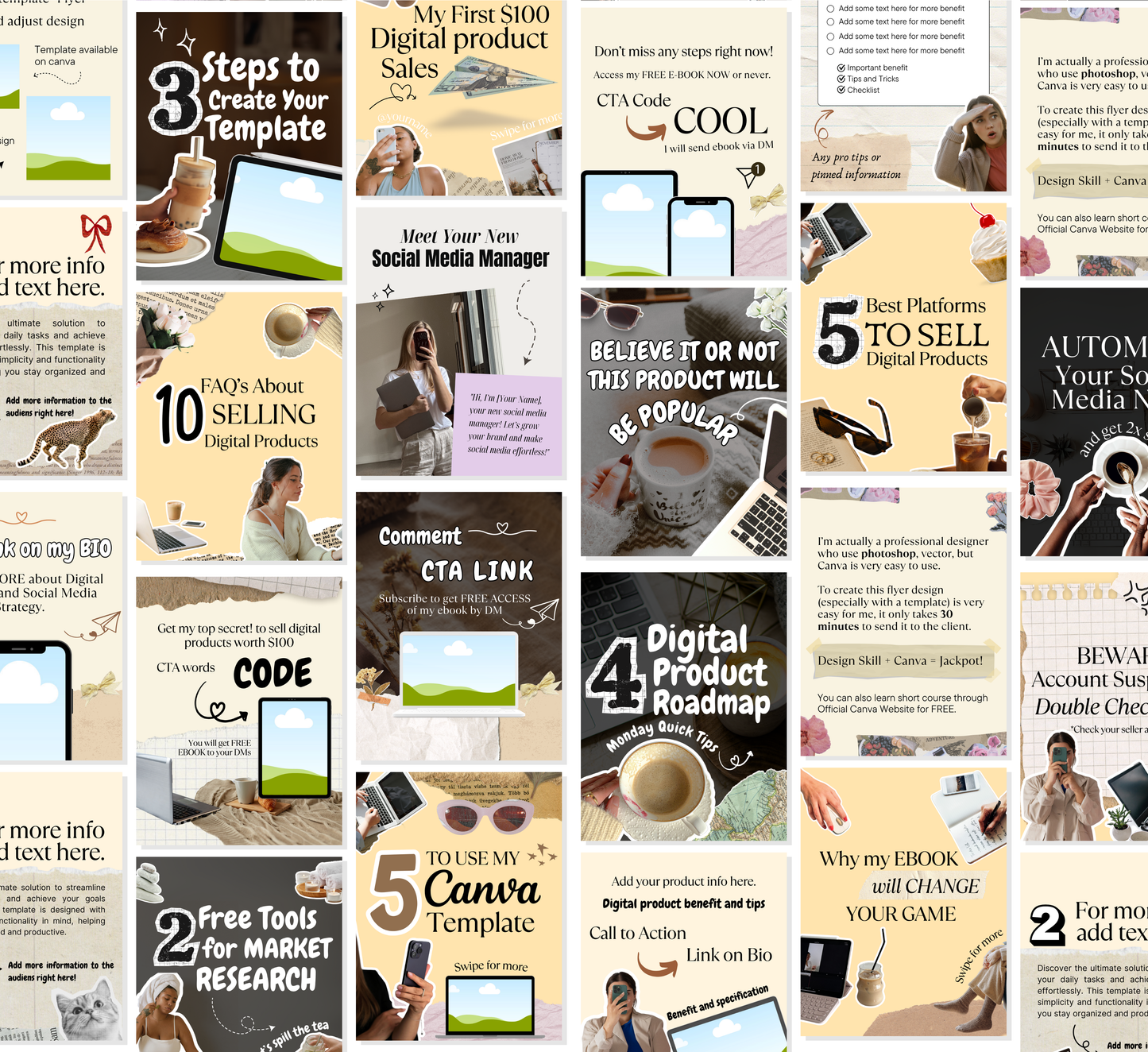 PLR/MRR 300+ Instagram Carousel Templates