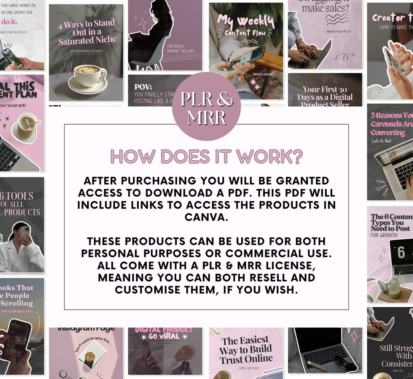 PLR/MRR 300+ Instagram Carousel Templates