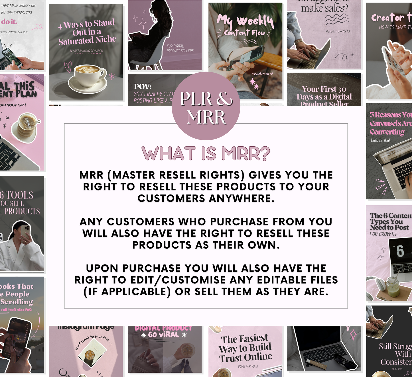 PLR/MRR 300+ Instagram Carousel Templates