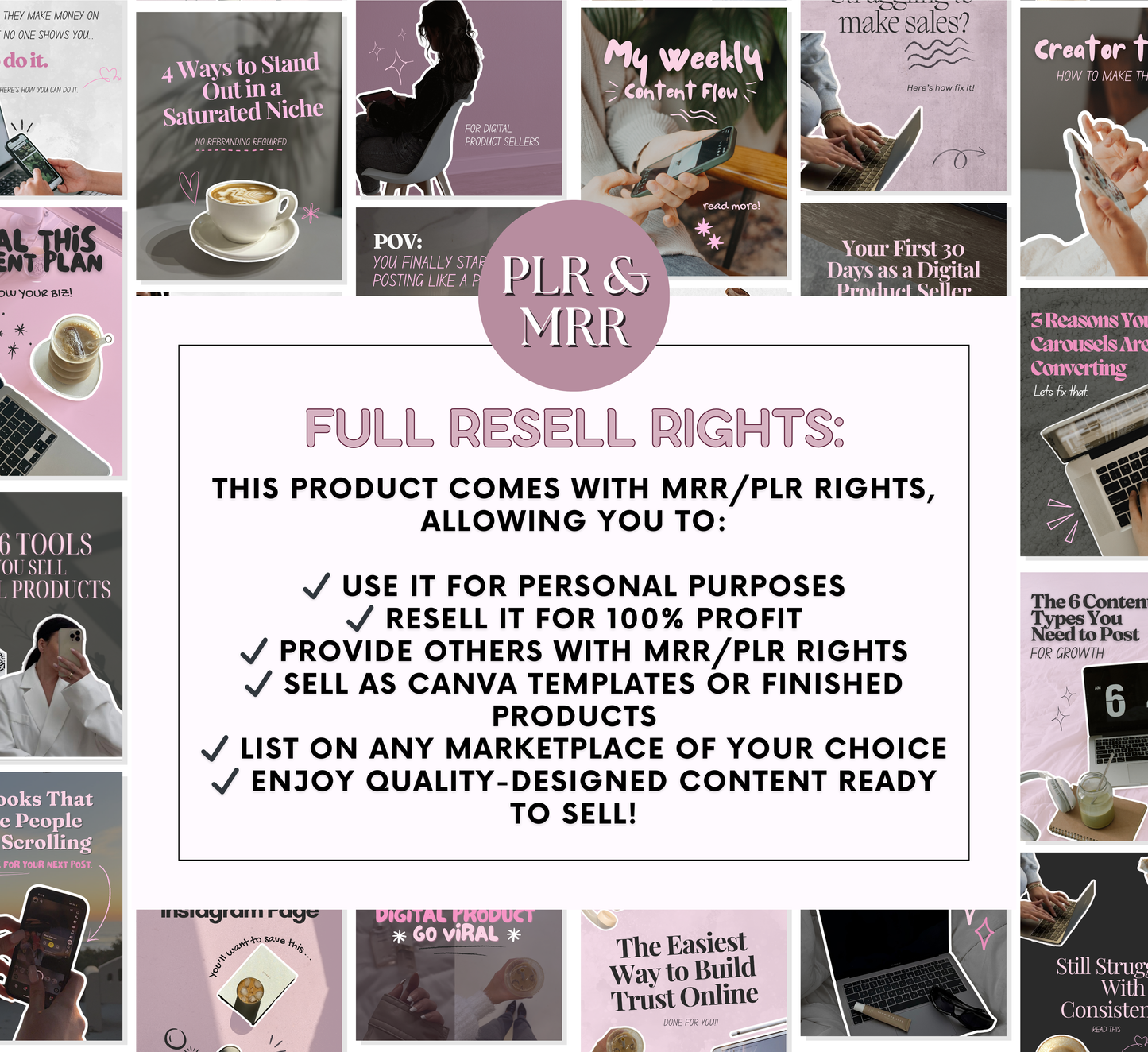 PLR/MRR 300+ Instagram Carousel Templates