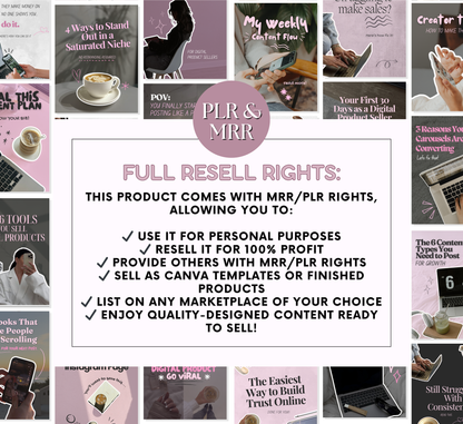 PLR/MRR 300+ Instagram Carousel Templates