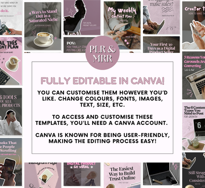 PLR/MRR 300+ Instagram Carousel Templates