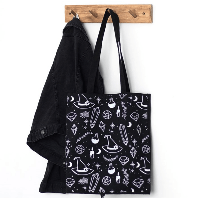 Crystal Witch Print Polycotton Tote Bag