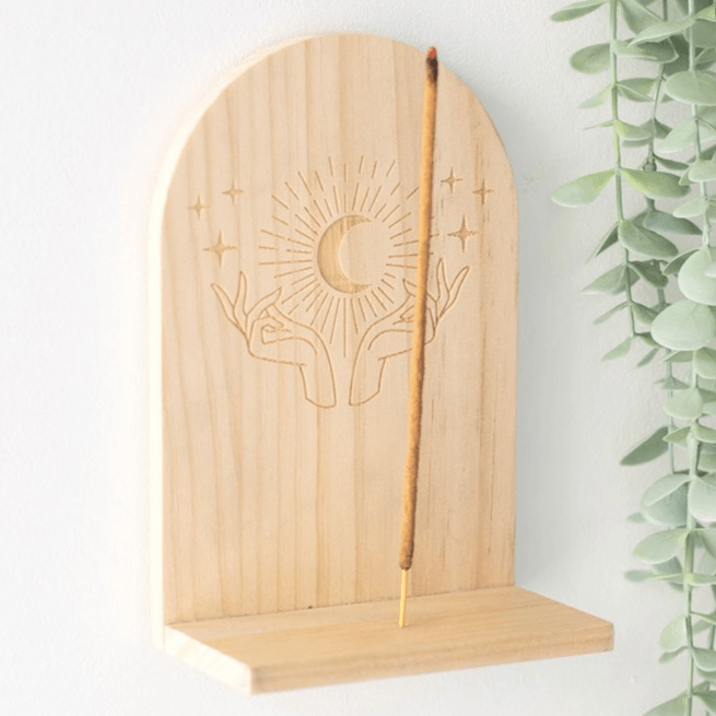 Natural Mystical Hands Incense Holder Shelf