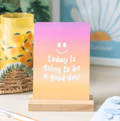 Mindful Moments Affirmation Cards with Wooden Stand