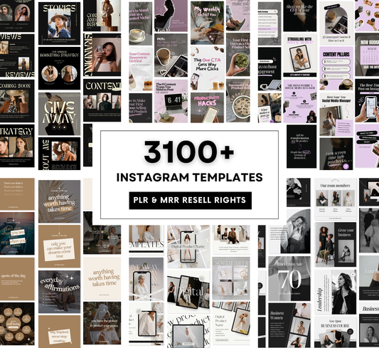 PLR/MRR 3100+ Instagram Templates: Carousels, Posts, Stories, Reels
