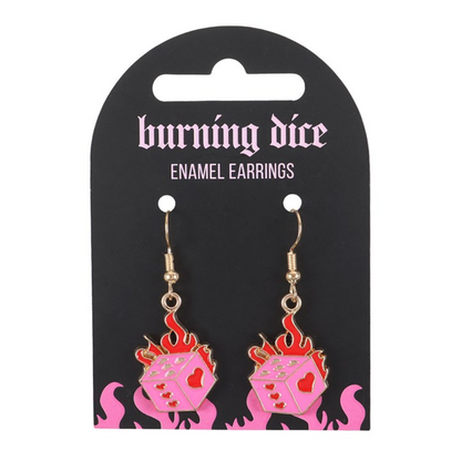 Burning Dice Earrings