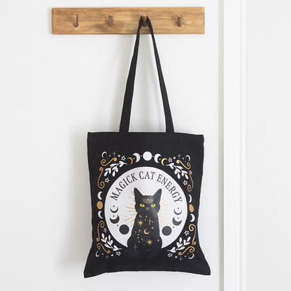 Black Magick Cat Energy Tote Bag