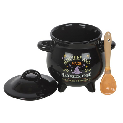 Mischief & Magic Cauldron Soup Bowl with Spoon