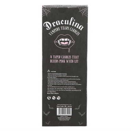 Set of 4 Pink Vampire Tears Taper Candles