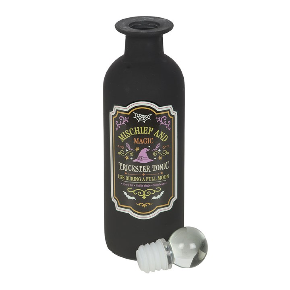 Mischief and Magic Decorative Glass Potion Bottle