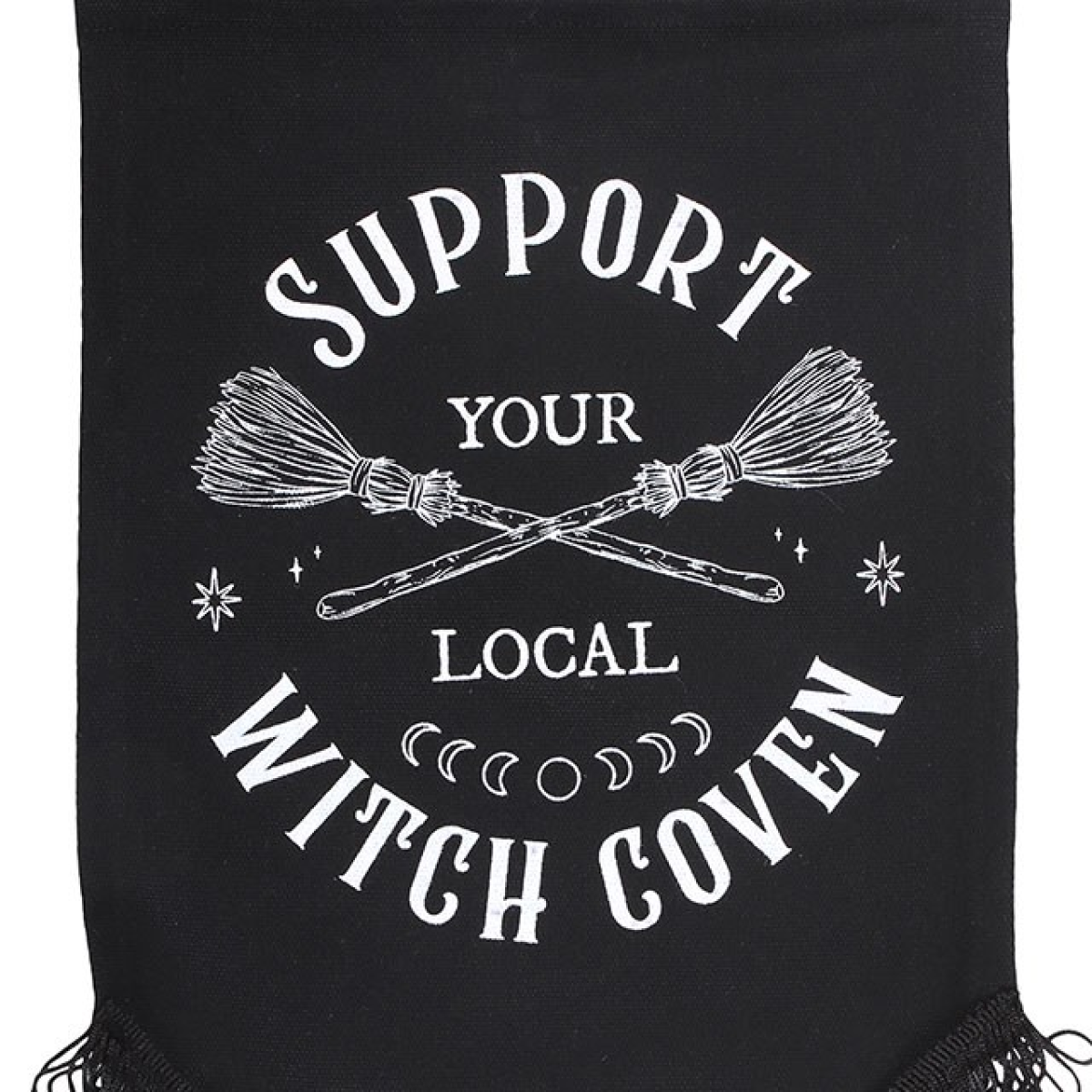 Support Your Local Witch Coven Hanging Fabric Banner