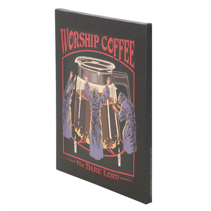 19x25cm Worship Coffee Canvas Plaque by Steven Rhodes