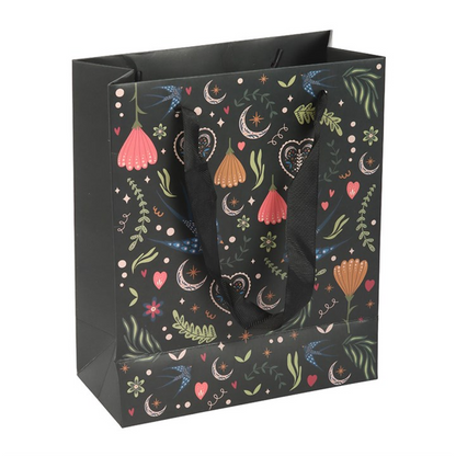 23cm Black Midnight Bloom Print Gift Bag