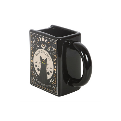 Black Cat Magick Book of Spells Book Shaped Mug